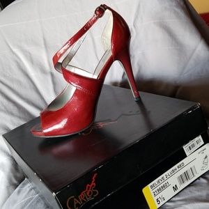 Carlos Santana Red Strappy Heel